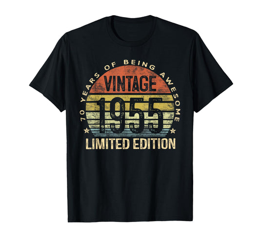 Vintage 1955 Limited Edition 70-Year-Old Gifts 70th Birthday T-Shirt