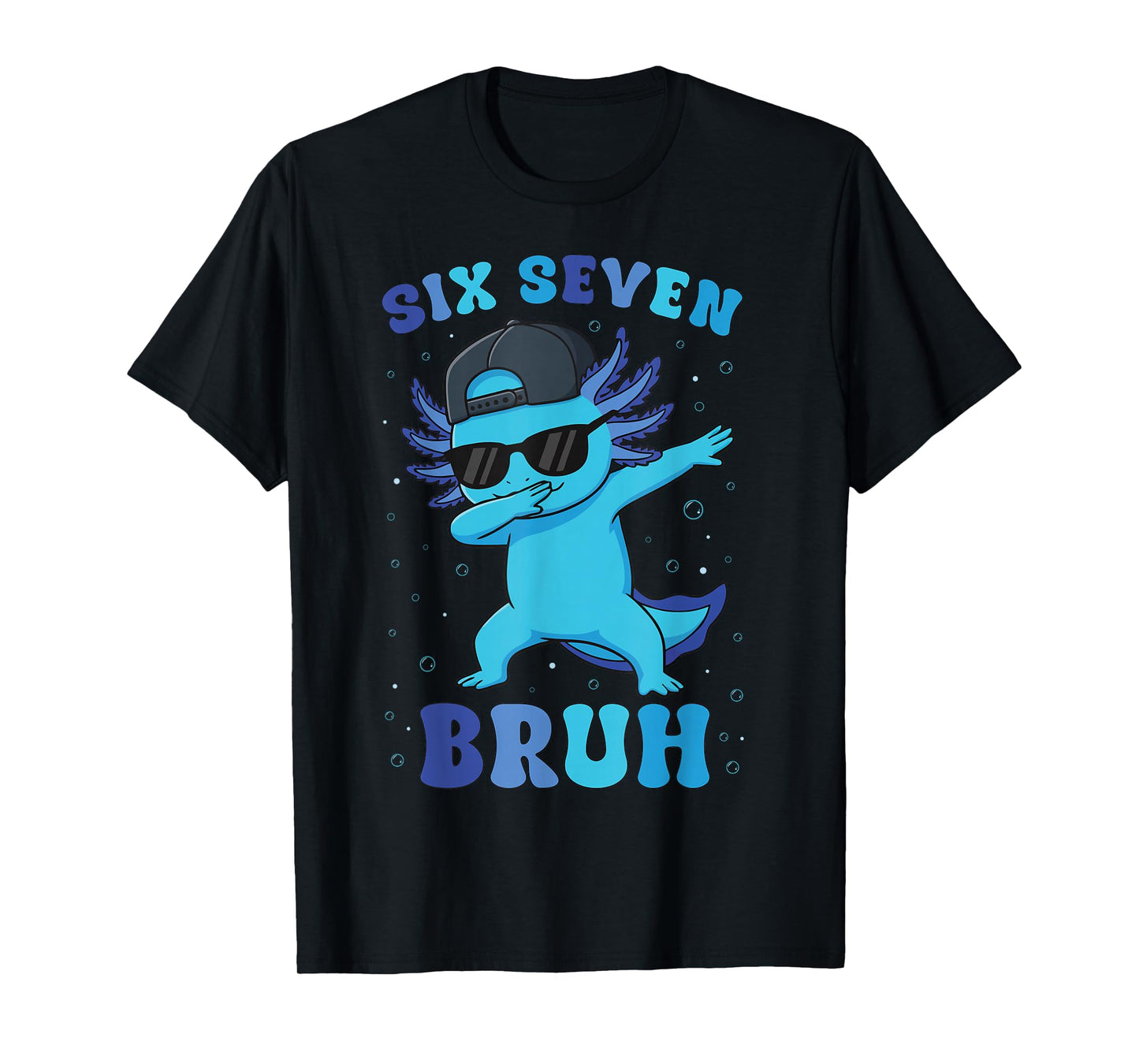 Six Seven 6 7 Meme Cool Dabbing 67 Axolotl Kids Boys Teens T-Shirt