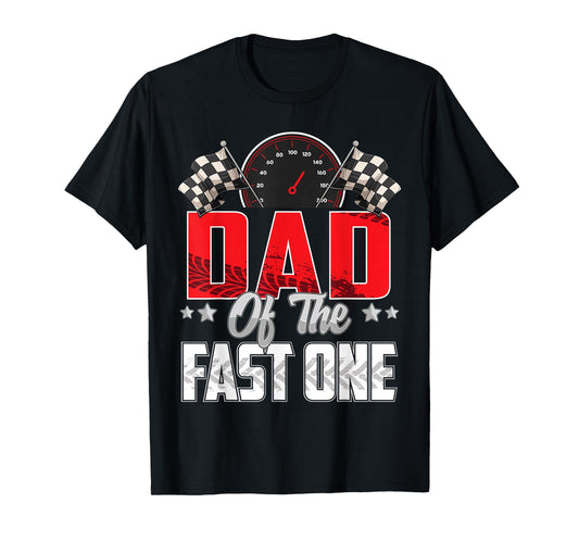1 year old racing car fast one birthday 1st Family Dad T-Shirt
