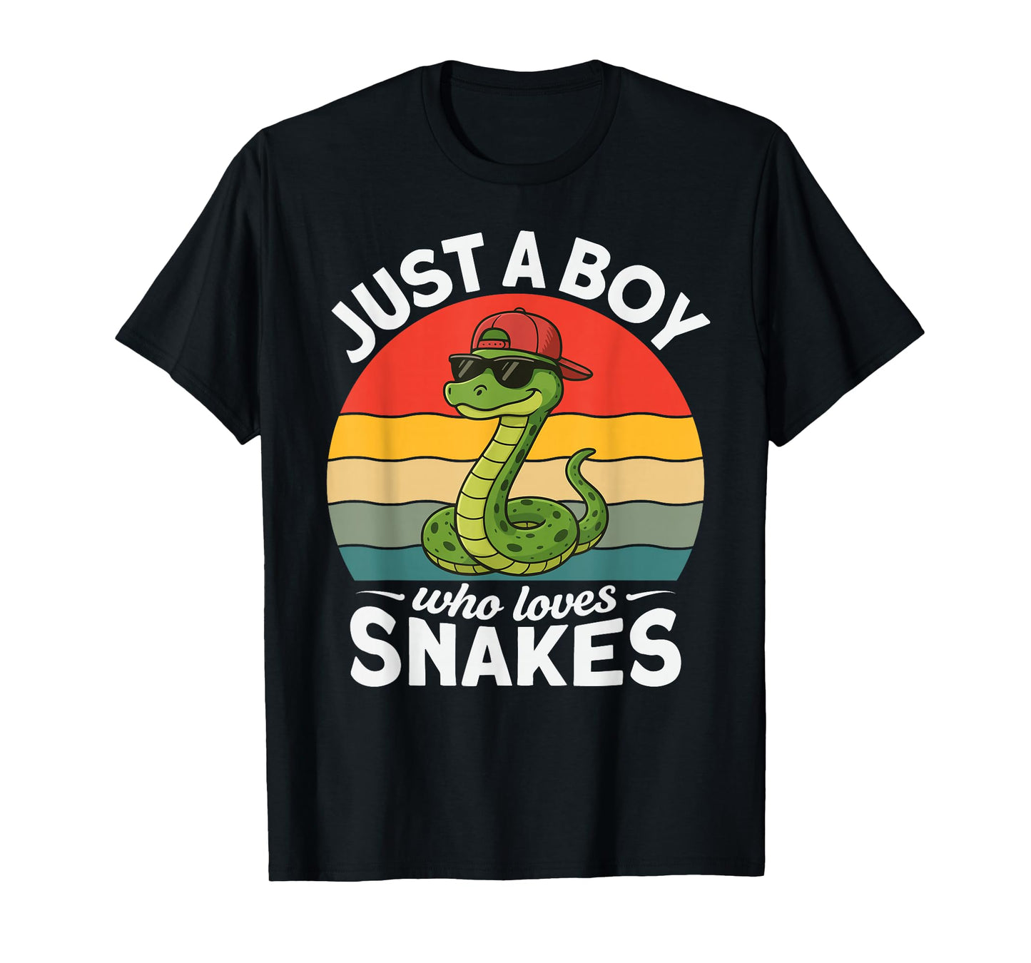 Just A Boy Who Loves Snakes Funny Snake Reptile Kids Boys T-Shirt