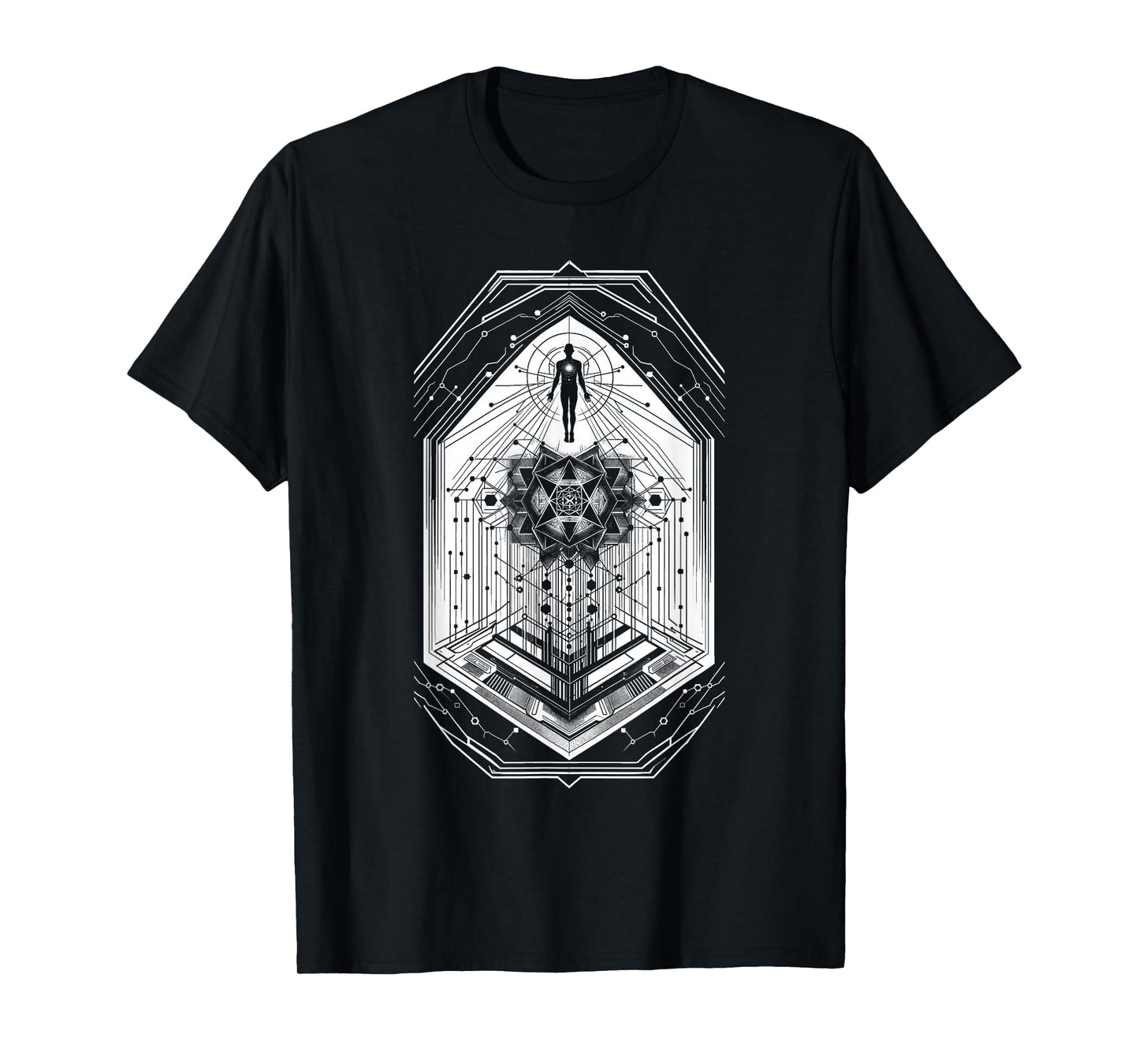 Geometric Metaphysical Art with Sacred Geometry Symbol T-Shirt