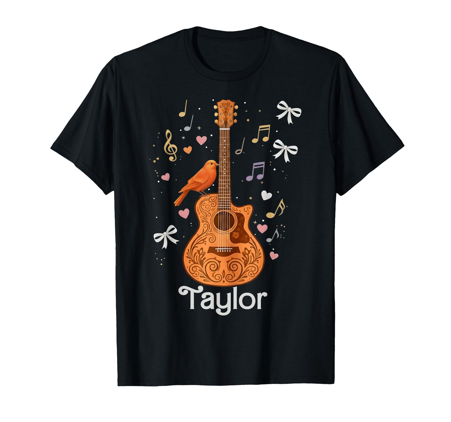 Taylor Bird Bow Heart Outfit Youth Women Teen Girl Name 80's T-Shirt