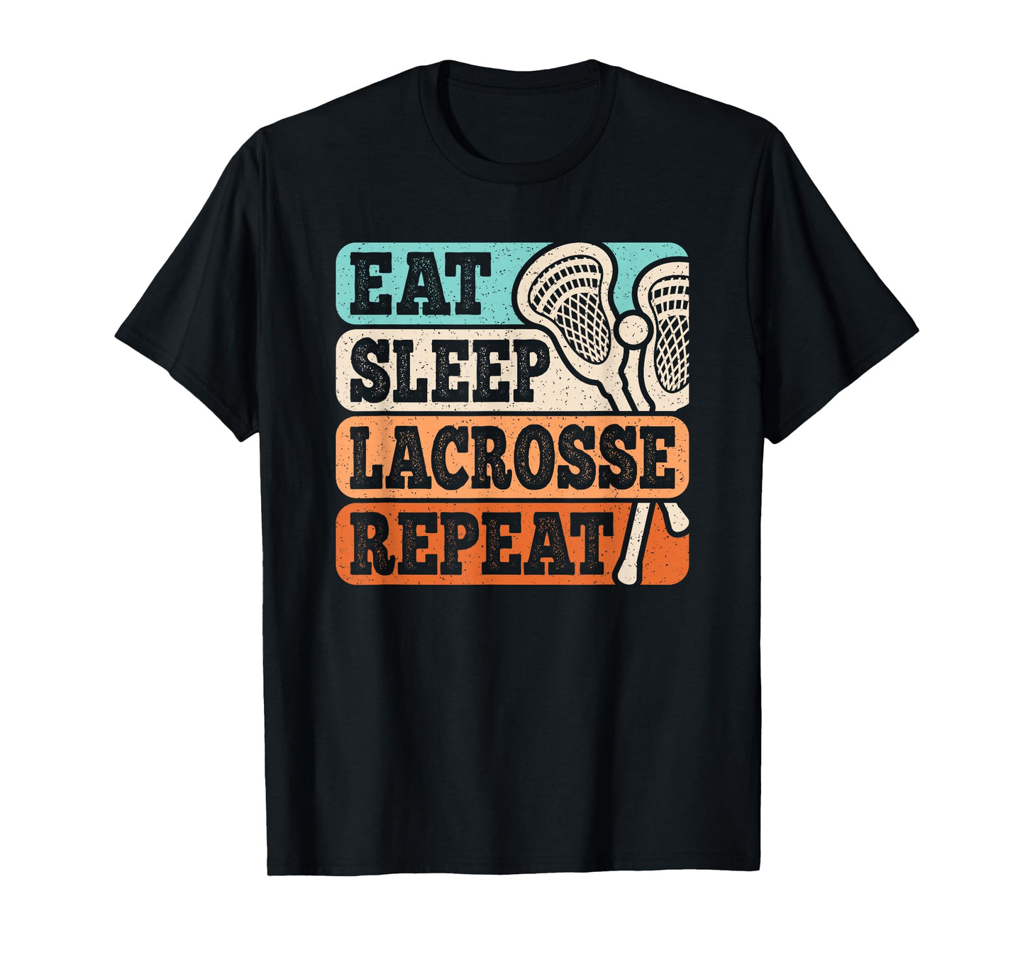 Eat Sleep Lacrosse Repeat Funny Retro Men Boys Kids T-Shirt