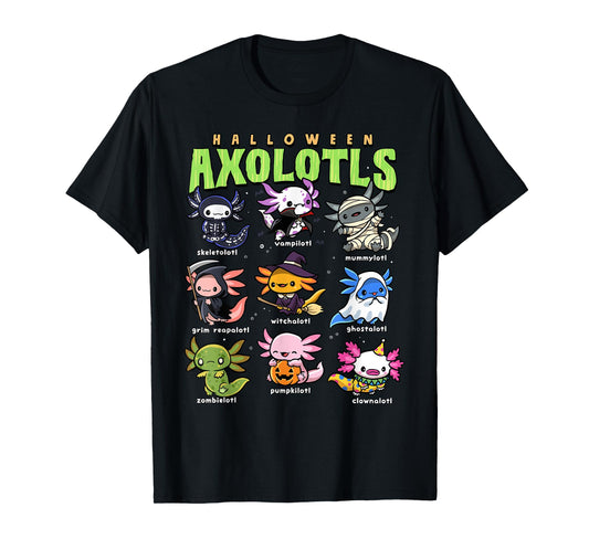 Axolotl Halloween Shirt Creepy Axolotls Trick or Treat Alotl T-Shirt