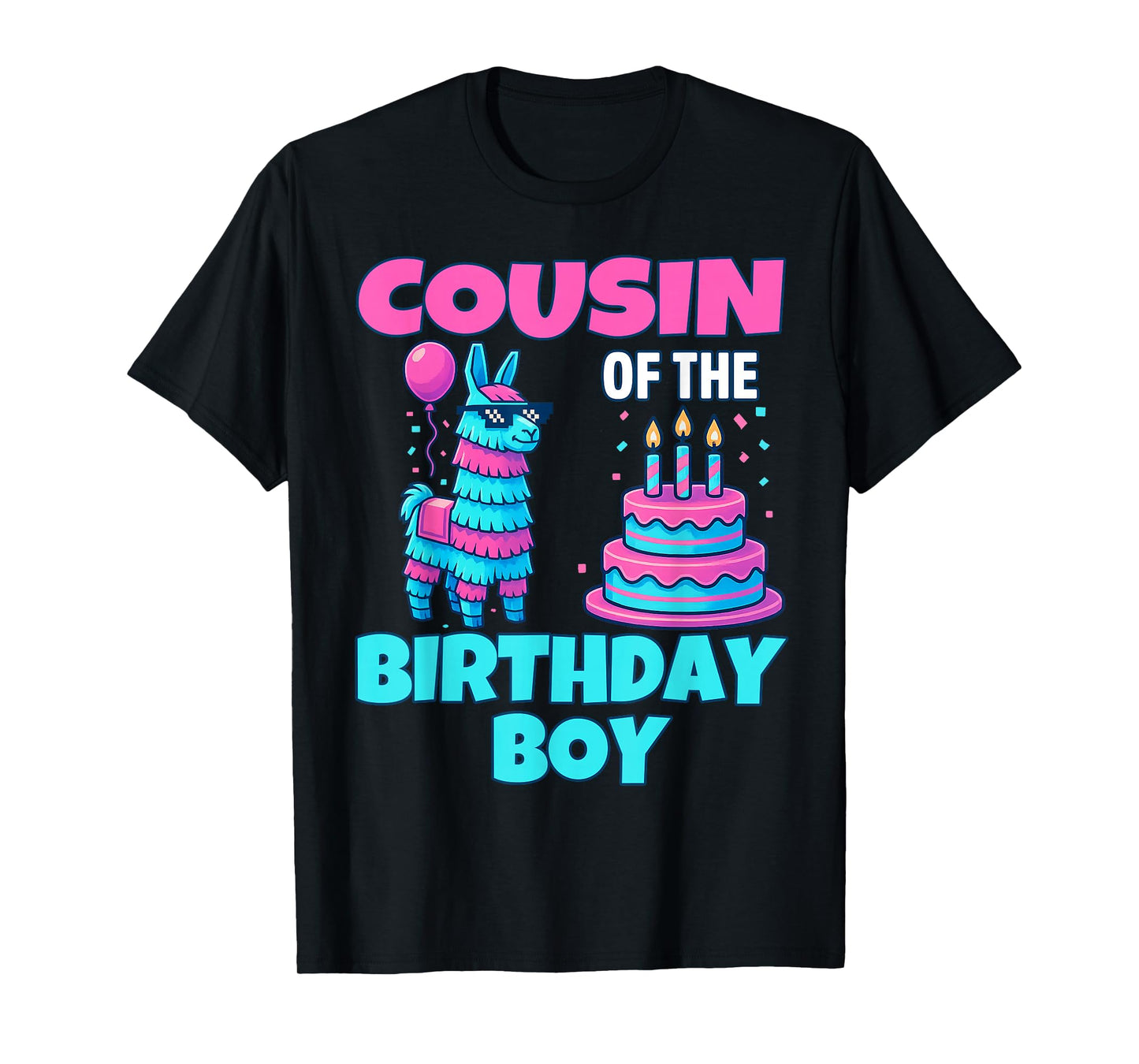 cousin Birthday Boy Llama Pinata Party family mathing women T-Shirt