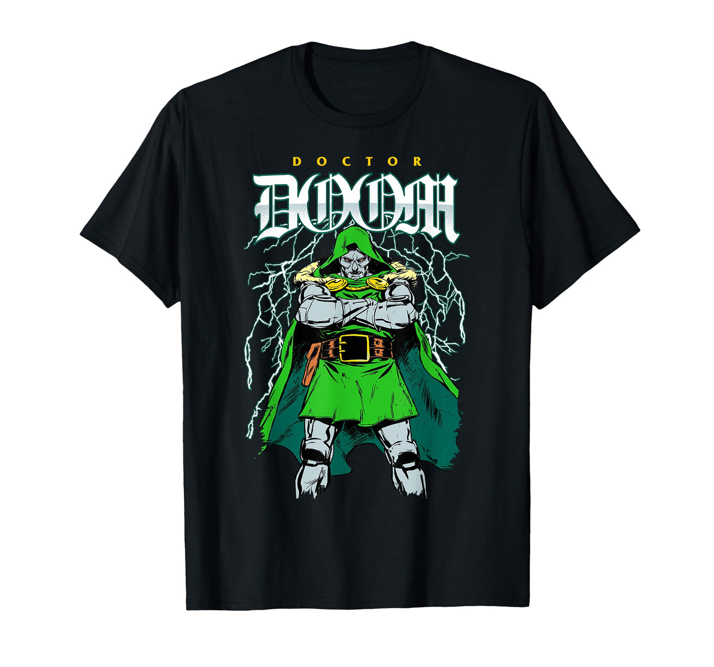Marvel Doctor Doom with Lightning Background T-Shirt