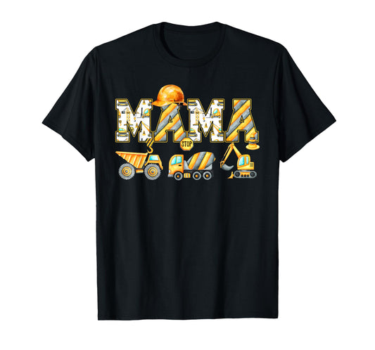Funny Mama Construction Excavator Kids Matching Family Party T-Shirt
