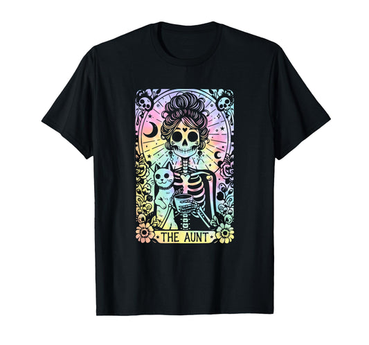 The Aunt Tarot Tie Dye Skeleton Best Aunt Mother's Day T-Shirt