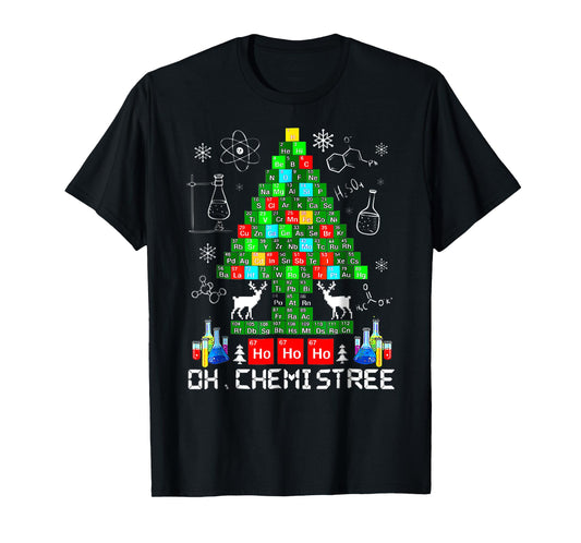 BORN Oh Chemistree Funny Science Christmas Tree Chemistry Chemist T-Shirt