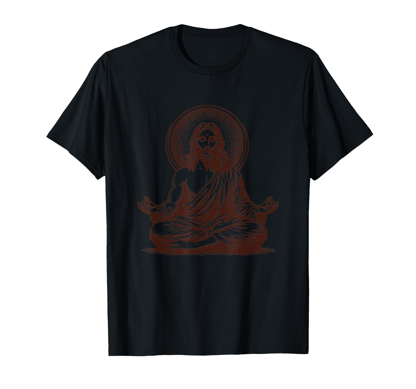 Jesus Meditating As A Buddhist Monk Meditation T-Shirt