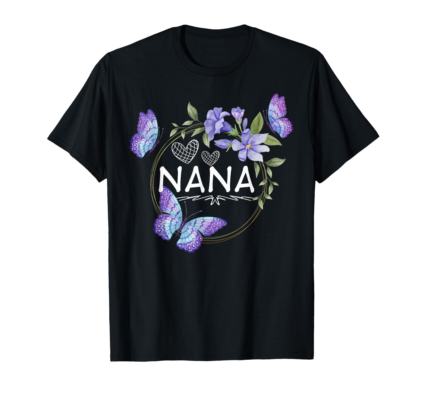 Nana shirt For Women with butterflies Mother's Day T-Shirt