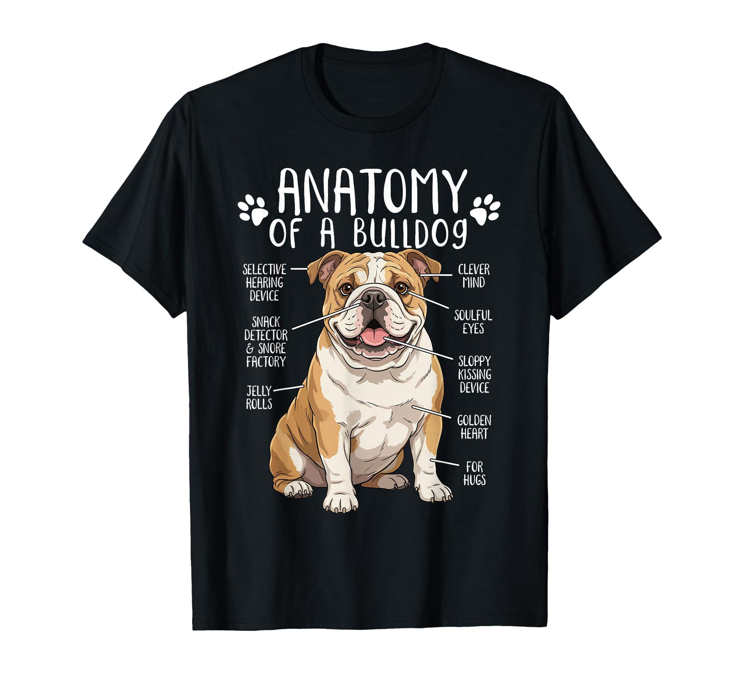 Funny Bulldog Anatomy English Bulldog Dog Lover Owner T-Shirt