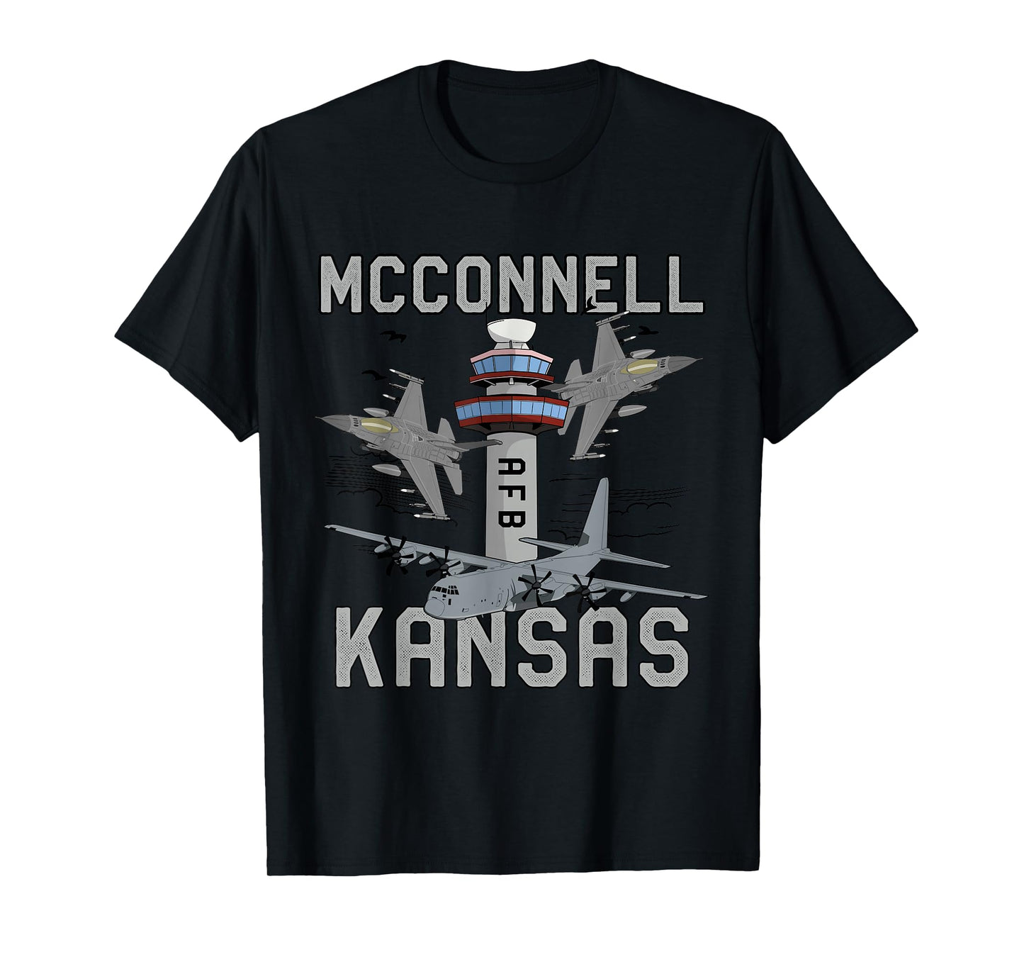 McConnell AFB Kansas Air Force Base Fighter Jets Vintage Tee T-Shirt