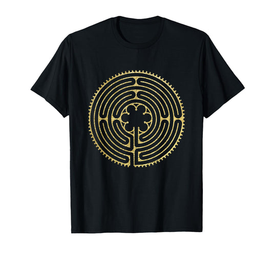 Labyrinth Ancient Chartres Maze Yoga Design T-Shirt