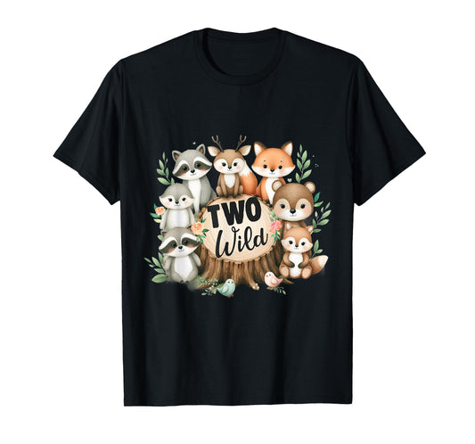 Two Wild Birthday Cute Woodland Animal Jungle 2nd Birthday T-Shirt
