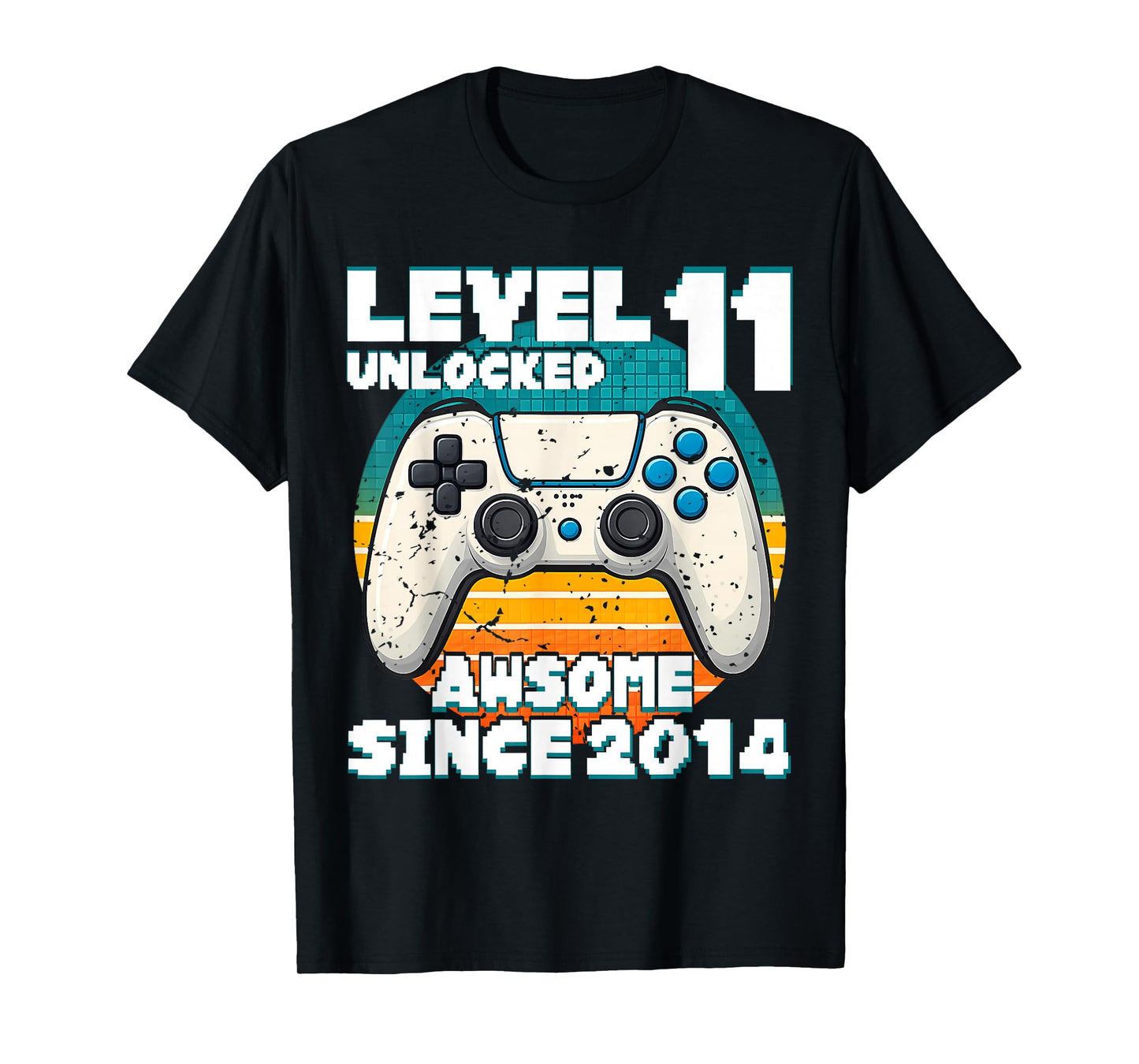 Level 11 Unlocked Awesome Since 2014 Gaming 11th Birthday T-Shirt