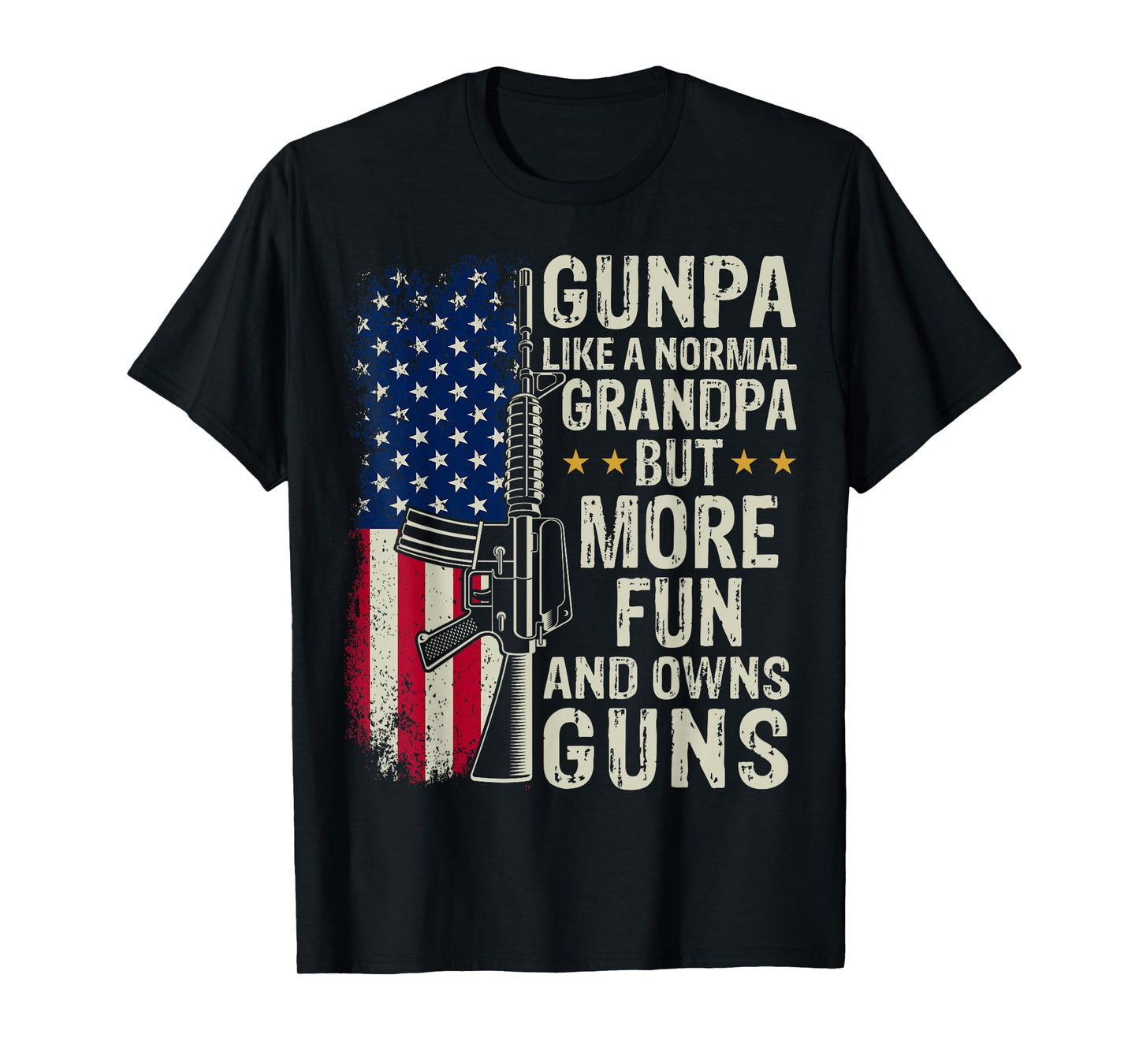 Gunpa Like A Normal Grandpa Patriotic USA 4th of July T-Shirt