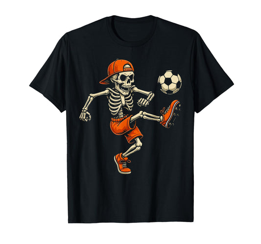 Cool Skeleton Playing Soccer Funny Sports T-Shirt