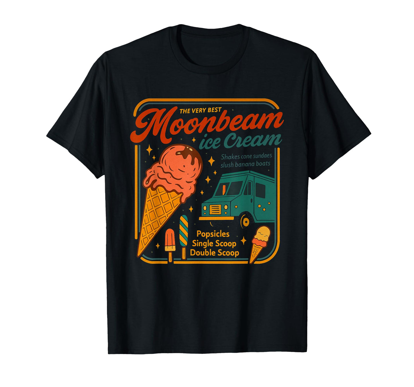 Moonbeam Ice Cream Vintage Retro Funny Dessert Foodie T-Shirt