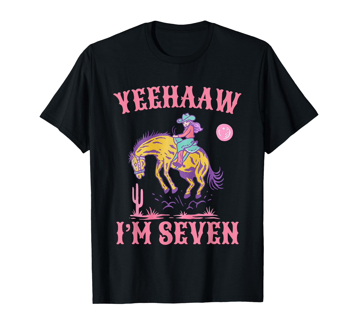 Kids 7 years old Cowgirl Western Rodeo 7th Birthday girl T-Shirt
