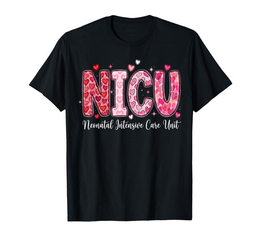 Happy Valentine Nurse NICU Valentines Shirt Nurses Heart T-Shirt