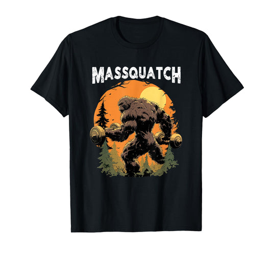 Hairy Animal Workout Merch Bigfoot Massquatch Funny Sasquatch Workout Gym Weightlifter T-Shirt