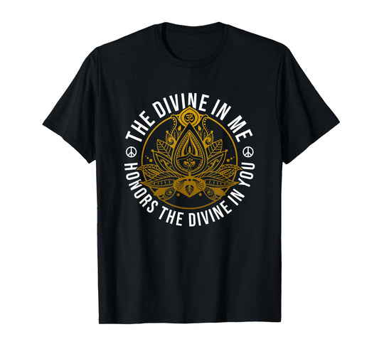 The Divine In Me Positive Message Spiritual Yoga Meditation T-Shirt