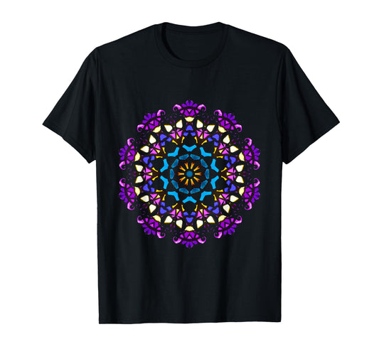 Sacred Geometry Mandala Reiki Yoga Stained Glass Shirt T-Shirt