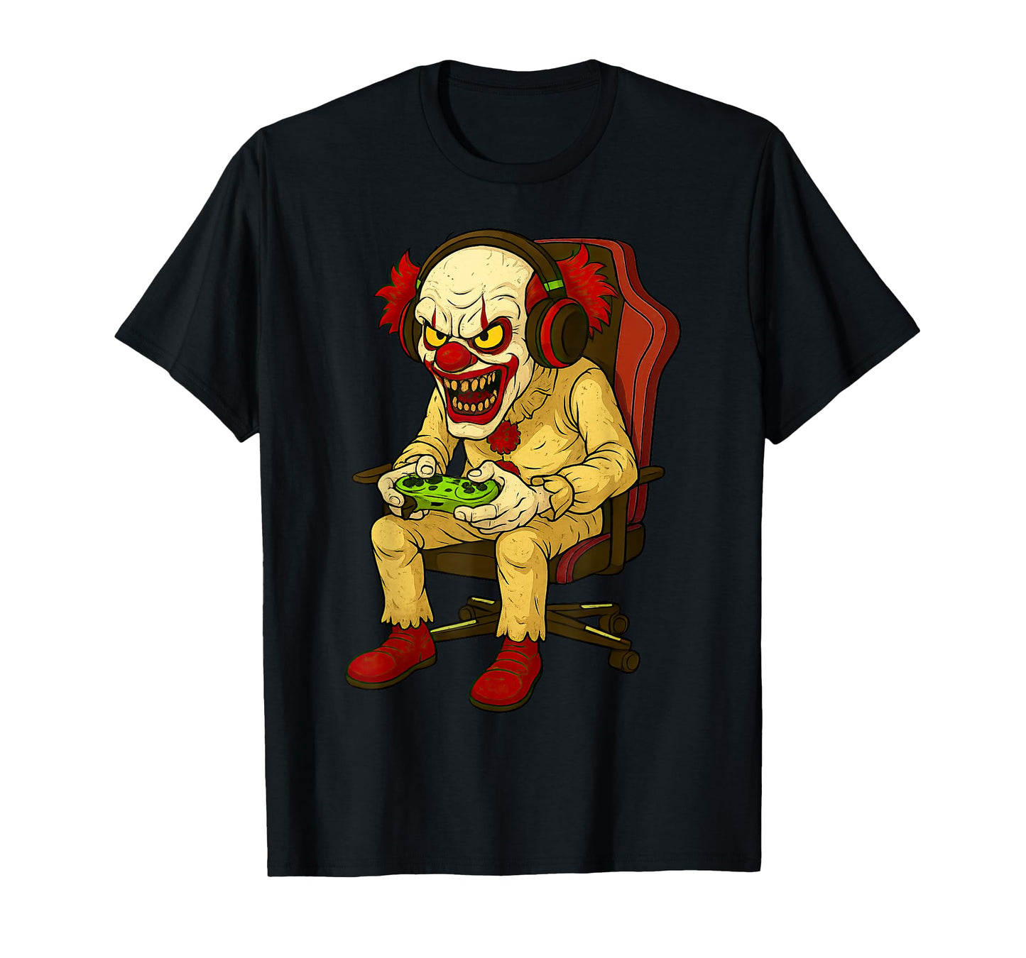 Gamer Halloween Clown Scary Gaming Video Game Boys Girls T-Shirt