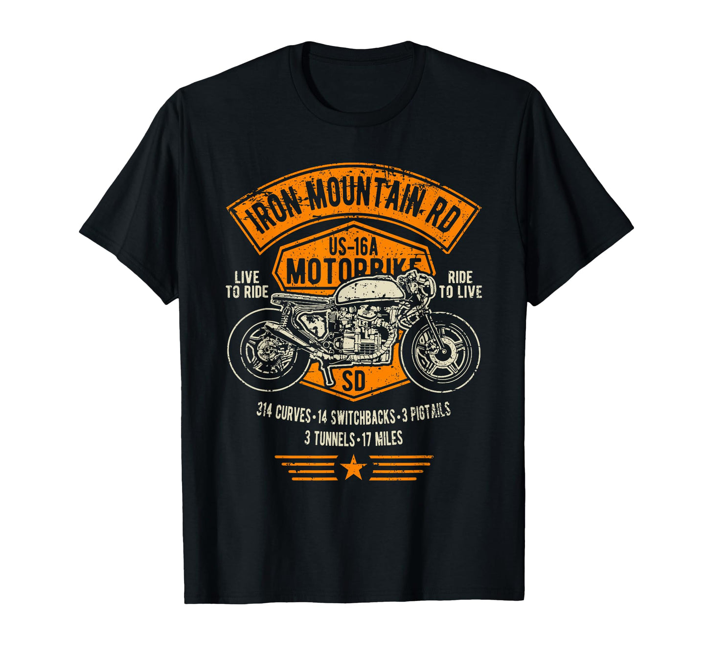 Iron Mountain Road US-16A South Dakota Motorcycle Design T-Shirt