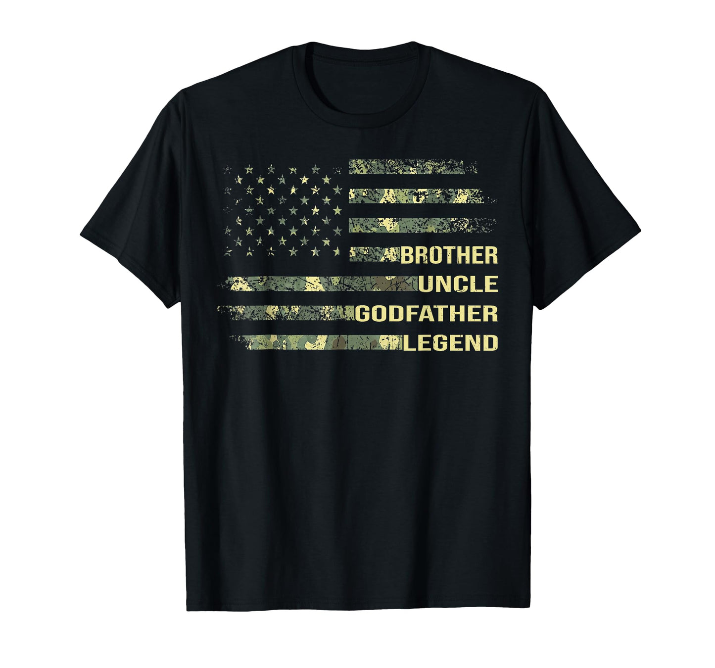 Brother Uncle Godfather Legend Best Uncle Camouflage Flag T-Shirt