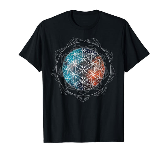 Flower Of Life Sacred Geometry Shirt - Spiritual Yoga T-Shirt
