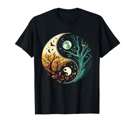 Yin Yang Tree Japanese Buddhist Zen T-Shirt