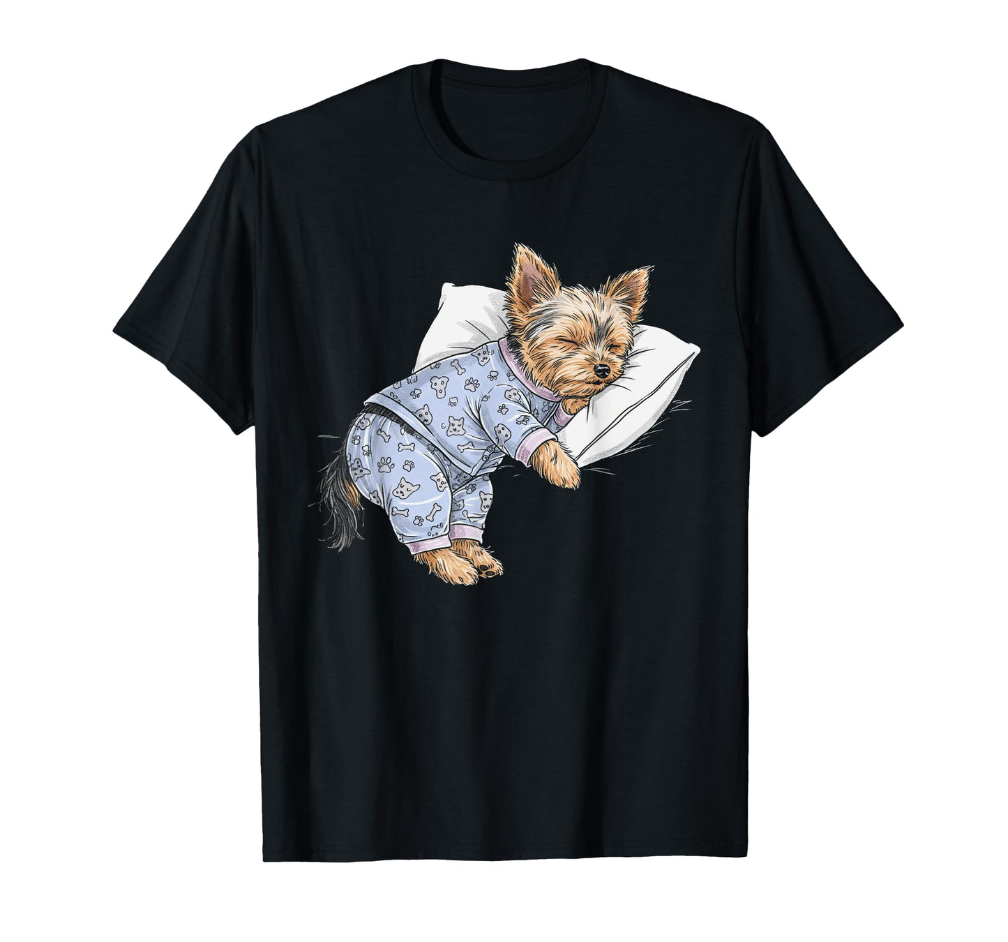 Funny Sleepy Yorkshire Terrier Pajama Men Women Kids Yorkie T-Shirt