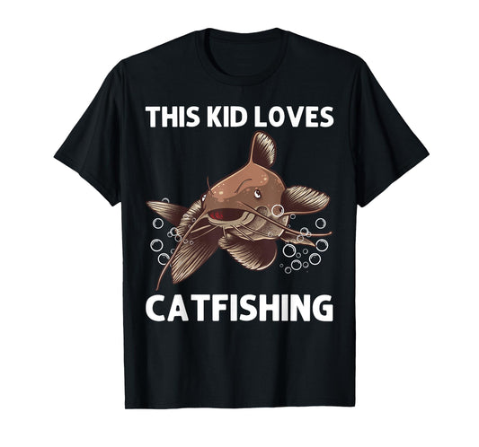 Cool Catfishing Design For Kids Boys Catfish Fish Catfishing T-Shirt