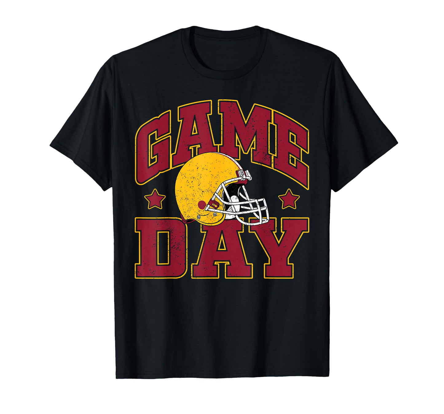 Game Day Football Season Funny Team Sports Red Gold Vibes T-Shirt