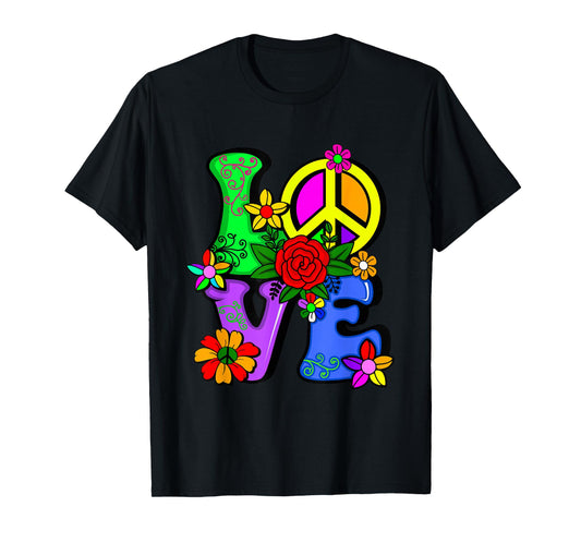 Retro 60's 70's Flower Power Hippy, Groovy Love Peace Hippie T-Shirt