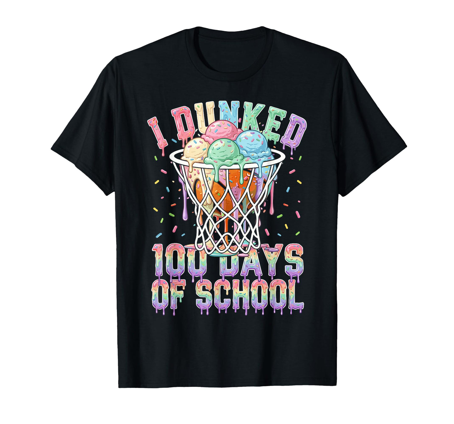 100 Days of School Basketball for Boys Kids 100th Day T-Shirt