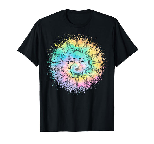 Sun and Moon Tie Dye casual Hipster Boho Funny Cute graphic T-Shirt