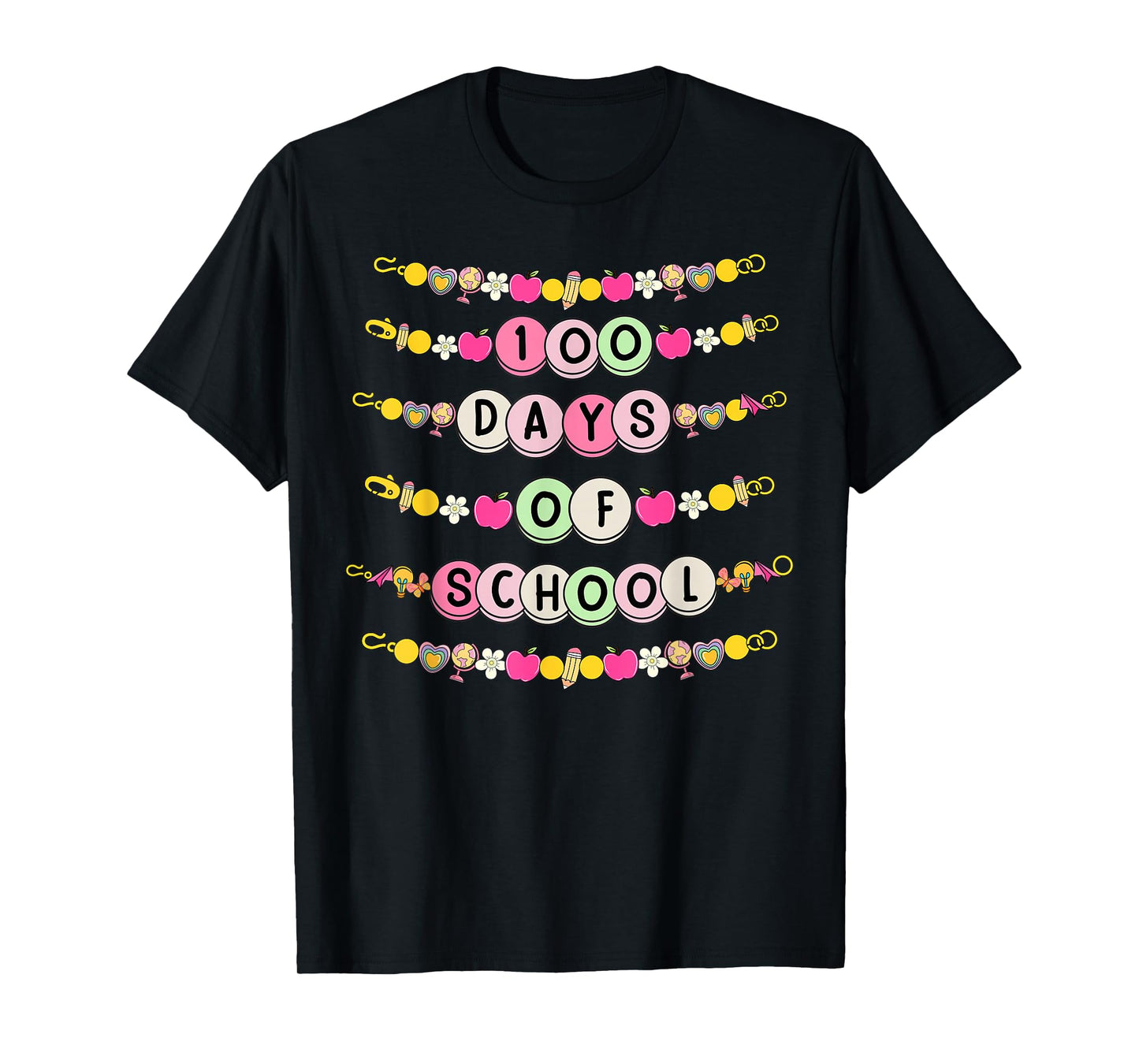 100 Days of School Friendship Bracelets 100 Days Smarter Kid T-Shirt