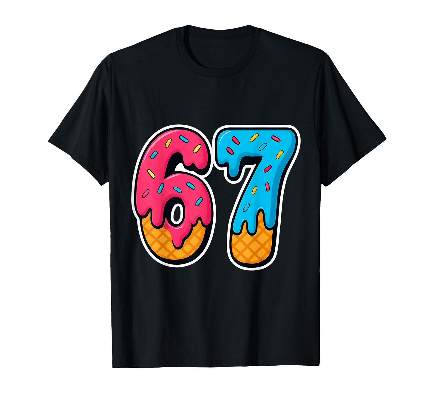67 Ice Cream Drip Funny Six Seven Gen Alpha Meme Slang T-Shirt