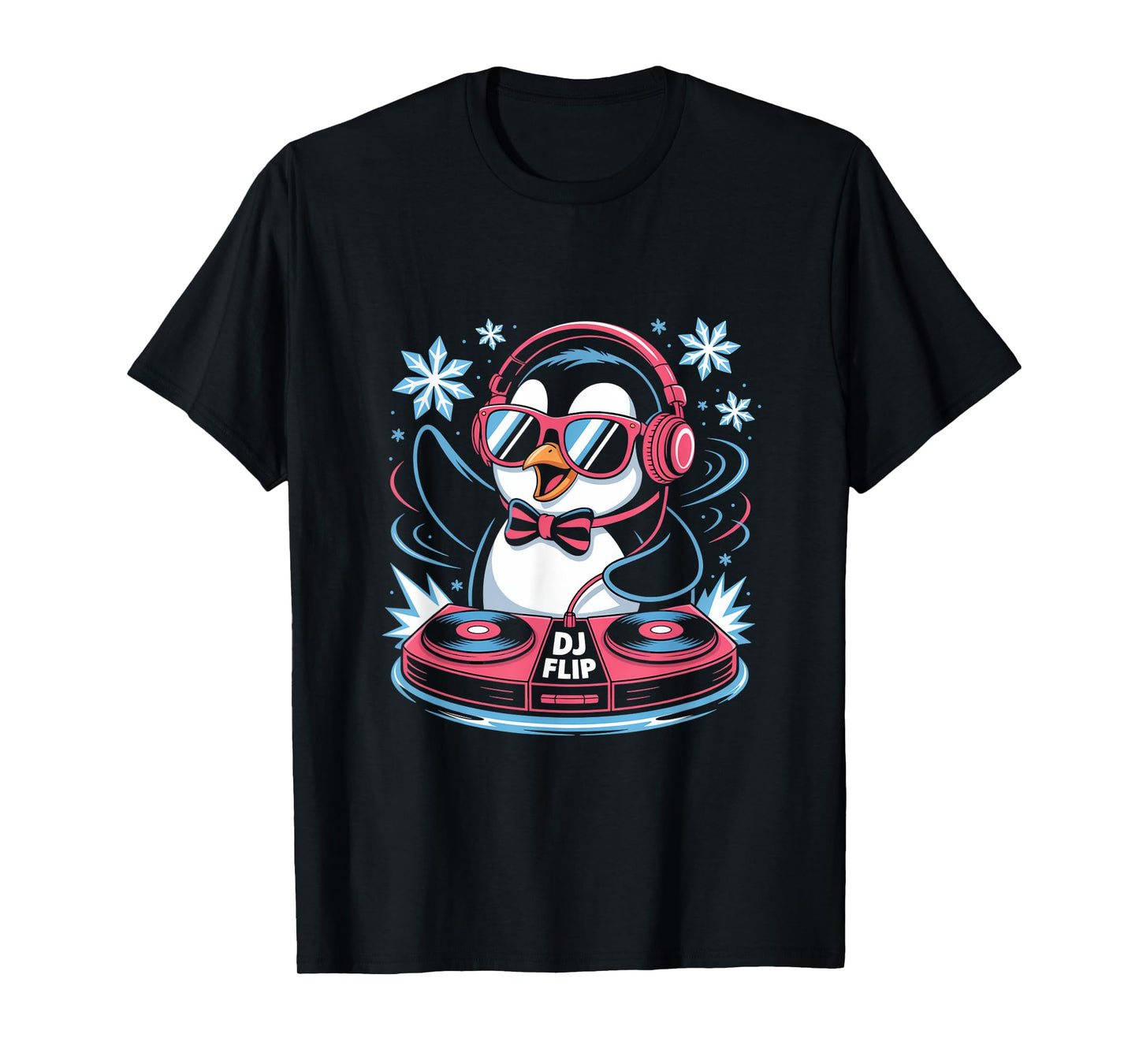 Dj Flip Penguin Dj Animal Music Fun T-Shirt