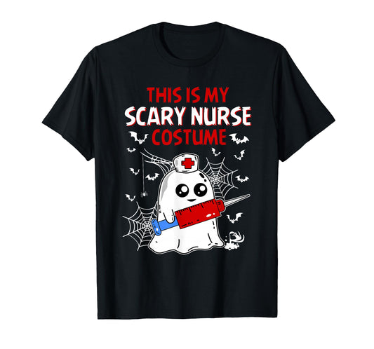 Halloween My Scary Nurse Costume Funny Ghost Scrub Women T-Shirt