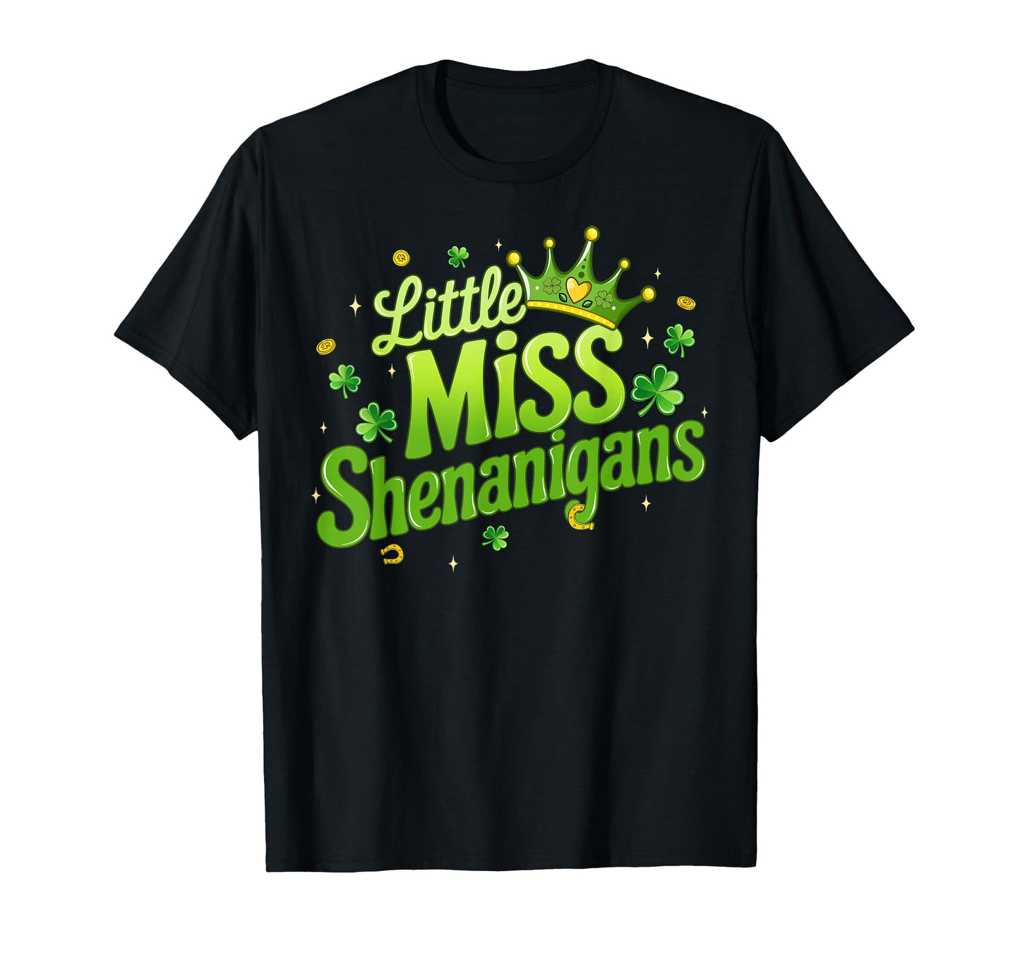 St Patricks Day Shirt for Girls Kids Little Miss Shenanigans T-Shirt
