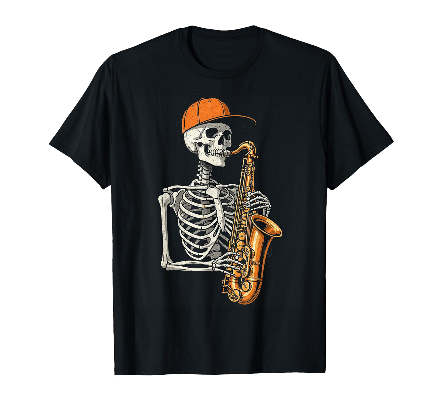 Skeleton Saxophone Halloween Funny Spooky Skeleton Saxophone T-Shirt