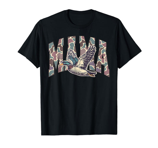 Mallard Duck Hunting Mama Retro Camouflage Daddy Mothers Day T-Shirt
