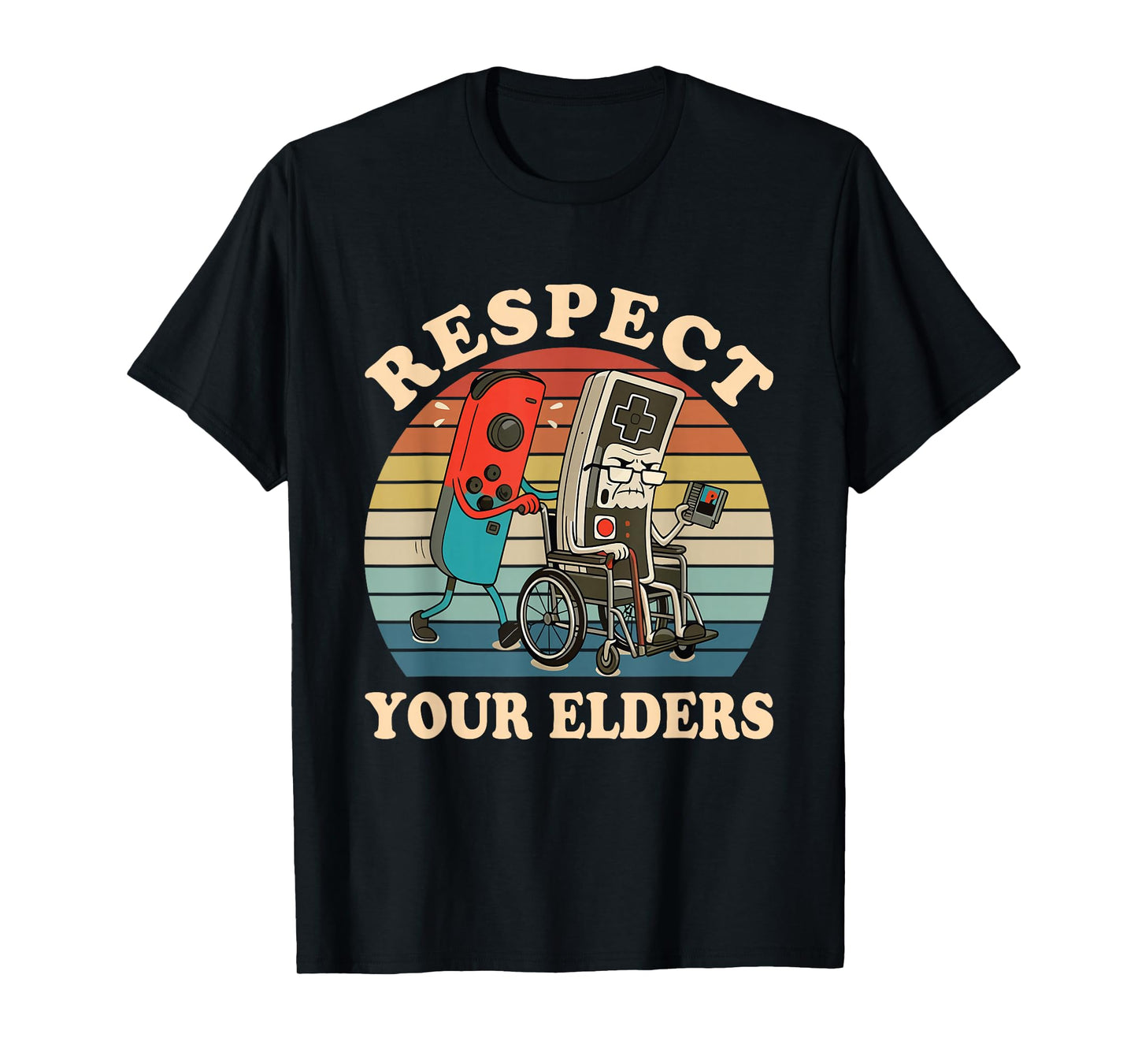 Respect Your Elders Retro Gaming Funny Gamer Controller 80s T-Shirt