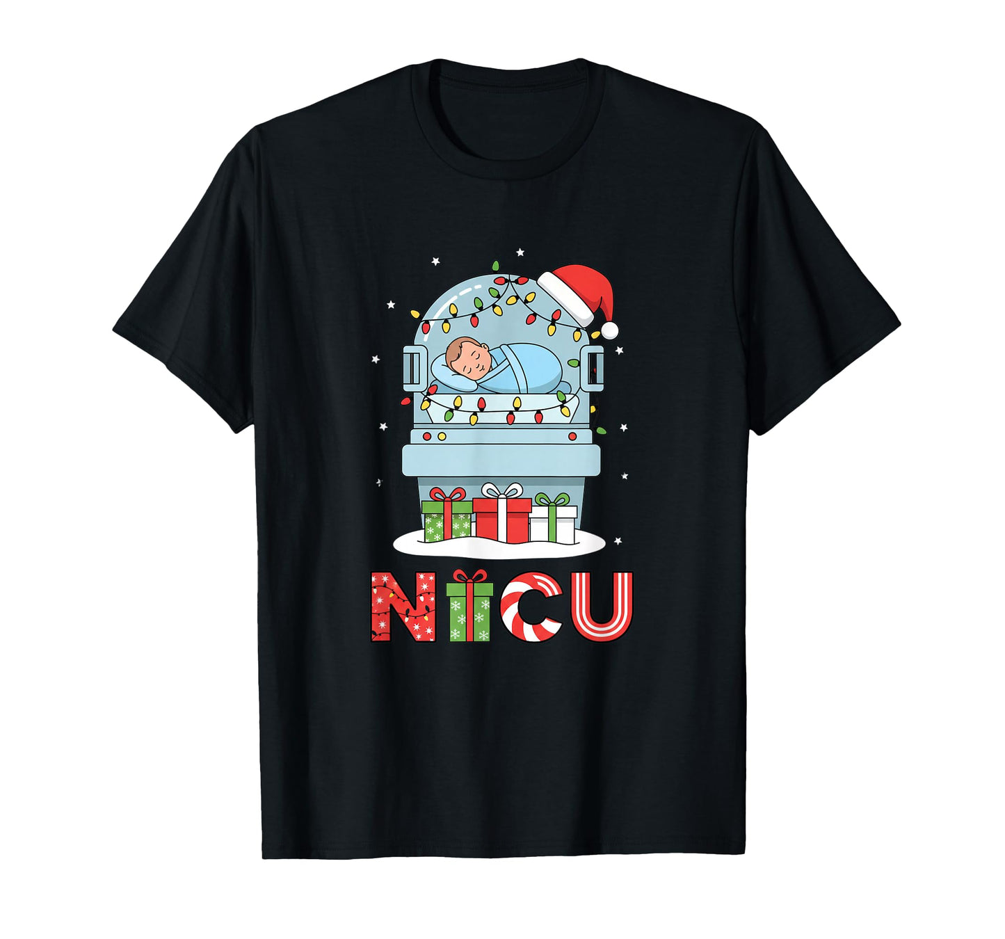 Nurse NICU Nurse Christmas Neonatal Holiday NICU RN Isolette T-Shirt