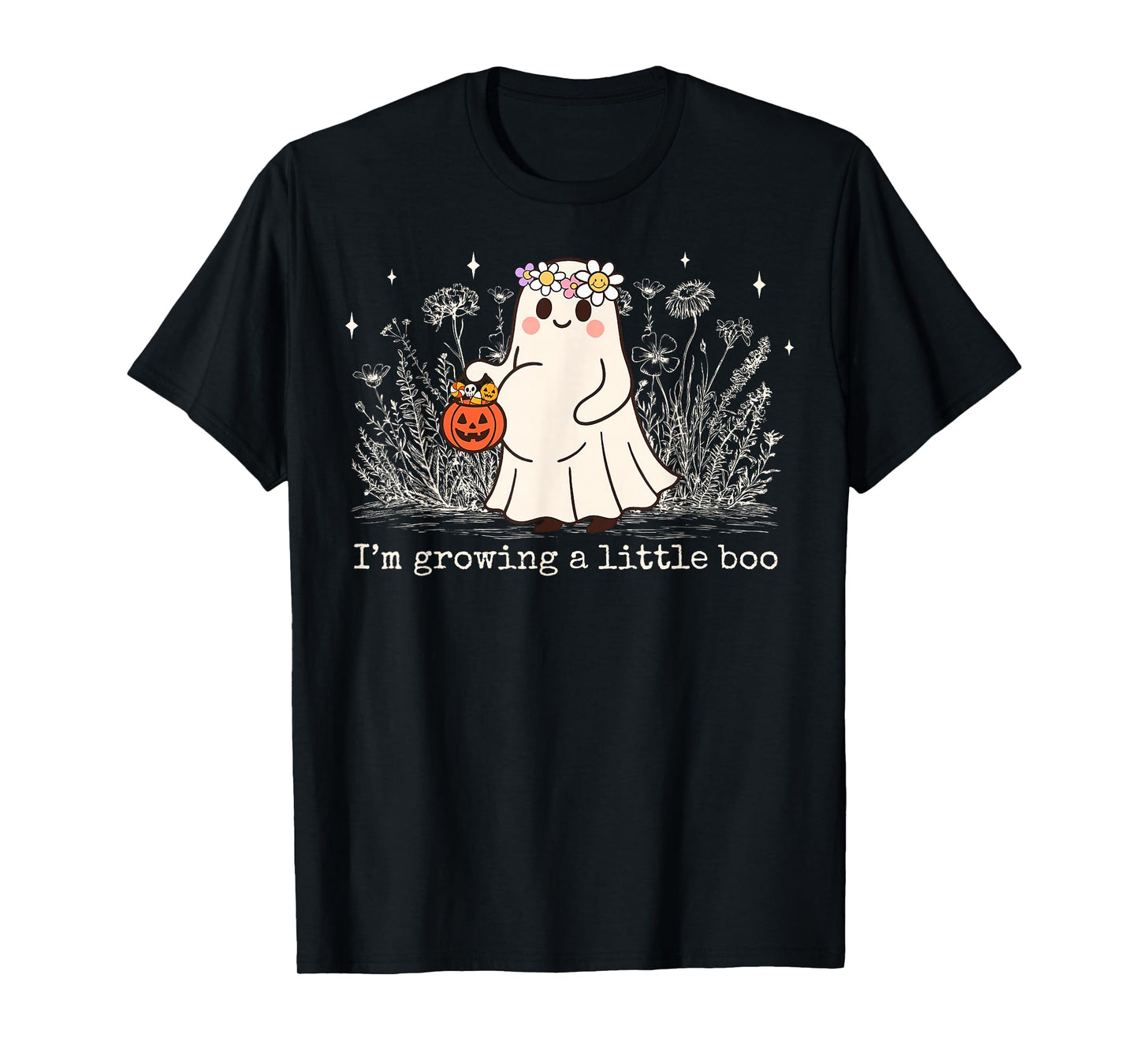 I'm Growing A Little Boo Halloween Pregnancy Announcement T-Shirt