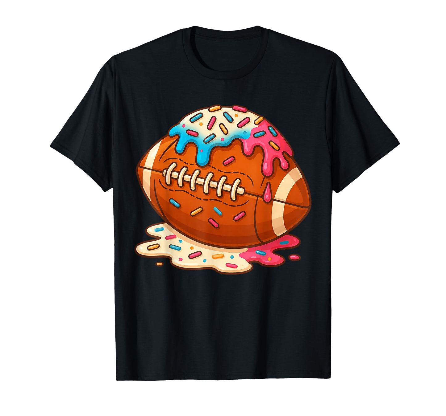 Football Drip Boys Ice Cream Drippy Funny Sprinkles Game Day T-Shirt